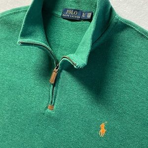 Polo Ralph Lauren Men’s 1/4 Zip Green Sweater